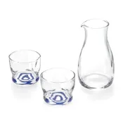 【日本ADERIA】手仿陶蛇目清酒壺杯組(1壺+2杯)《拾光玻璃》 酒壺 酒杯 玻璃杯