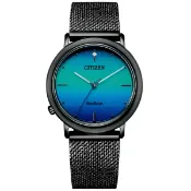 大高雄鐘錶城 CITIZEN 星辰 L系列 EM1005-42L 代言人廣告款 光動能針織帶腕錶構造色面/黑34mm｜樂天領券現折★全館特惠中★指定刷卡回饋10%