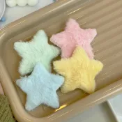 毛絨絨星星壓夾【佳瑪】星髮夾 夾子  瀏海夾 髮夾 BB夾 五角星 Y2K