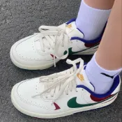 -ES- NIKE GAMMA FORCE 奶油 米白 綠勾 白綠藍 酒紅 撞色 拼接 女鞋 DX9176-102