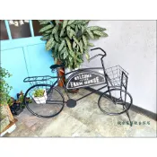 歐舍傢居 腳踏車 花架 大型 黑色 落地 造型 鄉村 復古風 鐵藝 三輪車 花台 鄉村風 刷舊 盆栽架 花器