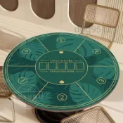 圓形德州撲克桌布百家樂墊子加厚靜音桌墊棋牌室籌碼專用臺布定制*熱銷