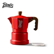 BINCOO 紅色三閥摩卡壺 煮咖啡壺 意式咖啡壺 家用辦公室戶外 1人份/2人份