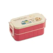 【Sumikko gurashi】日本製 角落小夥伴 環遊世界 雙層便當盒 保鮮餐盒-600ML(贈環保筷)