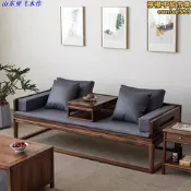 櫻桃木新中式羅漢床 黑胡桃木實木沙發 家具小戶型客廳書房茶室沙