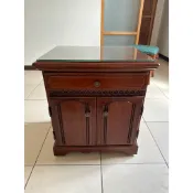 香榭二手家具*古典胡桃實木1.8尺 床頭櫃附玻璃-床邊櫃-矮櫃-置物櫃-收納櫃-轉角櫃-抽屜櫃-矮桌-邊桌-原木櫥櫃
