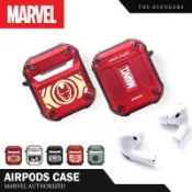 漫威正版授權 蘋果耳機保護套 蘋果Airpods耳機 復仇者聯盟 鋼鐵人/雷神/黑豹 四角防護 硬殼防摔 耳機收納含掛勾