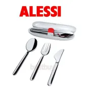 義大利 ALESSI 不鏽鋼隨行餐具 餐叉、餐匙、餐刀 三件組 隨行餐具 環保餐具 叉子 刀子 湯匙