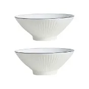 【CHA-CHA-LIFE 恰恰生活】日式陶瓷斗笠碗 2入組 (飯碗/泡麵碗/湯碗/大碗公)