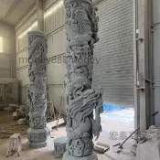 （可開發票）石雕龍柱青石盤龍大理石石柱浮雕廣場華表花崗巖寺廟祠堂寺院雙龍（宏泰商行）