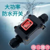 古書堂 【可開發票】戶外燈式220V線上中途大功率電源12V按鈕斷電防水開關30A大電流