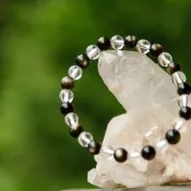 【手環系列】6mm白水晶+雙眼金曜石手環 (歡迎客製)