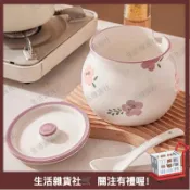 💯台灣出貨24H💯調味罐 調料瓶 陶瓷豬油罐帶蓋耐高溫大容量家用辣椒罐潑辣調味罐紫萱花釉下彩罐調味料罐