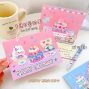 ʚHappy Angelɞ🎀3D立體生日卡片 卡通祝福卡片 留言明信片卡片 賀卡 ZZ-184