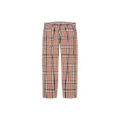 (店+)【Supreme】SUP-SS22-131 Supreme × burberry 聯名系列SS22 SS22 刺繡徽標格紋直筒牛仔褲 男女同款