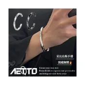 (店+)𝑨𝑬𝑻𝑻𝑶 莫比烏斯手環 醫療鋼 黑銀兩色 高級質感 素面 手環 手鐲 鈦鋼手環 鋼手環 手鍊 男生手環 女生手環 飾品