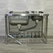 【聯德爾】304不鏽鋼營業用雙水槽(水槽加深/容量加大/溢水孔)