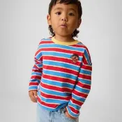 【GAP】嬰兒及幼兒Gap × Sesame Street芝麻街ErnieT恤-紅藍條紋(915354)