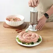 按壓式灌腸機-附4種頭(多尺寸 肉腸器 手工 工具 擠肉槍 絞肉 臘腸 灌腸 熱狗 火腿腸)