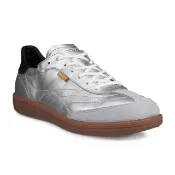 【ecco】SOFT 11 W 柔酷經典皮革休閒手球鞋 女鞋(水泥灰/銀色/黑色 23580361575)
