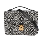 【BreezeOnline 微風精品線上】Louis Vuitton Since 1854 Monogram 復古標誌布質郵差包(黑色)(二手品)