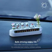 💜台灣熱賣💜臨時停車電話牌可愛史努比停車號碼牌挪車牌汽車內中控臺裝飾擺件