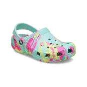【Crocs】童鞋 大理石花紋 經典小童克駱格 洞洞鞋 海藍寶色/七彩色(206838-4PE)