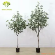 KENS生活家具 免運 仿真植物 仿真樹 仿真綠植 仿真擺飾 假樹 北歐ins仿真金錢樹家居辦公尤加利樹櫥窗落地盆栽裝飾綠植假樹特惠/開立發票K0929