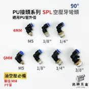 【兆穎五金】PU SPL 省力快速接頭 牙彎頭 4mm 6mm 8mm 10mm 12mm 風管 氣管 PU管 尼龍管