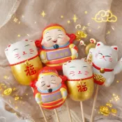 財神爺 招財貓 開運插飾 銀柳盆花飾品 春節過柳裝飾 拜年 伴手禮裝飾品