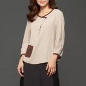 【古典美】97019皺皺布車線口袋衣(茶禪服/中國風/國服/漢服/手染服/棉麻/亞麻/天然纖維)