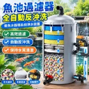 【全自動反沖洗】魚池過濾器 淨水過濾箱 養魚水循環系統 魚池過濾系統 淨水裝置 過濾器