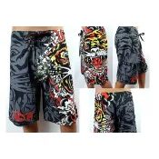 Ed Hardy 褲子 時尚帥氣 大老虎 海灘褲 衝浪褲 灰黑 30-34腰 美國姐妹屋