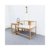 (店+)Arbor&Art [免運]禪修椅 打坐椅 禪椅 中式老榆木太師椅 實木圍椅 主人椅 盤腿椅 白胚茶椅