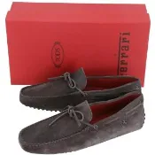 【TOD’S】TODS FOR FERRARI GOMMINO 麂皮豆豆休閒鞋(男鞋/咖啡灰)義大利精品