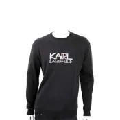 KARL LAGERFELD 卡爾 老佛爺噴漆多彩字母黑色棉質大學T 運動衫(男款)