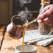 全球選品1館 生活百貨 土耳其煮咖啡壺奶茶薄款銅具雕花銅煮罐茶掛耳手沖壺意式咖啡壺