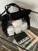 全球選品1館 生活百貨 錢一波痛包｜兩面用尼龍黑色托特包20娃包日常百搭單肩運動休閒