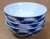 早期中國製青花茶杯小茶杯 功夫茶杯 聞香杯 薄胎小茶杯 約 50 ml  -3 杯合售