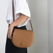 【日本直送 名牌中古包】GUCCI 古馳 側背包 棕色 GG 皮革 圓形 vintage 維提奇 歐德 fmbtc6