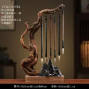 【全店下殺 免運送券】創意杜鵑根原天然根雕筆架根藝實木文房四寶辦公家用文玩擺件筆掛 筆架 桌面筆架 收納