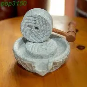 小石磨 家用磨盤老石磨青石石磨家用磨盤手工石磨家用迷妳豆漿機廷仔百貨