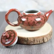 【秋冬好禮】赤陽 結晶釉 手拉坏茶壺 鶯歌名家葉敏祥作品