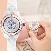 【Relax Time】奢華陶瓷光動能女錶-34mm 禮物 送禮 推薦(RT-107S-2RG)