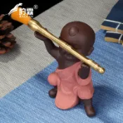 協貿國際日用品生活9館 創意個性可養紫砂擺件功夫茶寵小和尚小沙彌禪意茶蟲茶玩茶盤茶臺