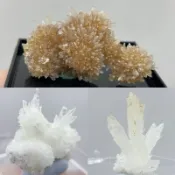 美礦遇夏🌟文石 原礦  黃文石 黃文 白文 礦標 精品 針狀 花簇 小球花  礦石礦標 水晶礦石 透石膏 共生礦 共生