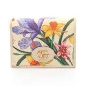 【DOKODEMO】【二手】Gucci GUCCI 雙折皮夾 GG Marmont Flora 迷你皮夾 577347 象牙色/多色帆布皮革 GG Marmont Flora 雙折皮夾