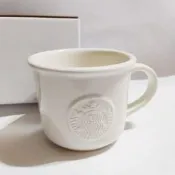 杯子飲料杯環保杯隨行杯鋼杯水杯餐具系列  starbucks 星巴克 白色浮雕女神馬克杯