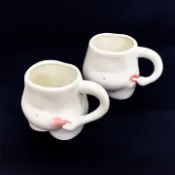 陶瓷杯300ml 捏肚/戳肚杯 創意搞怪水杯 捏肚肚 肚子陶瓷杯 手捏咖啡杯 減肥創意馬克杯 創意大肚杯子 古怪奇葩禮物