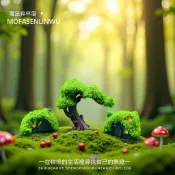 森系微景觀造景DIY羅漢松小房屋綠植迷你生態瓶裝飾品桌面小擺件可開發票✅【大同小藝】🔥臺灣出貨🔥